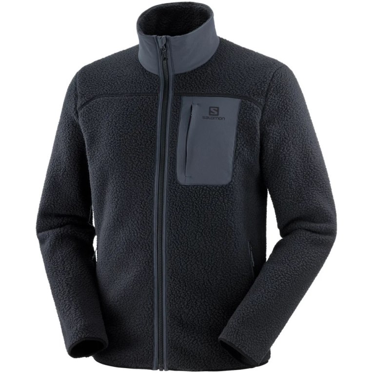 Chaquetas Salomon Outline Warm Teddy Full Zip Hombre Negros | MX HXOL125